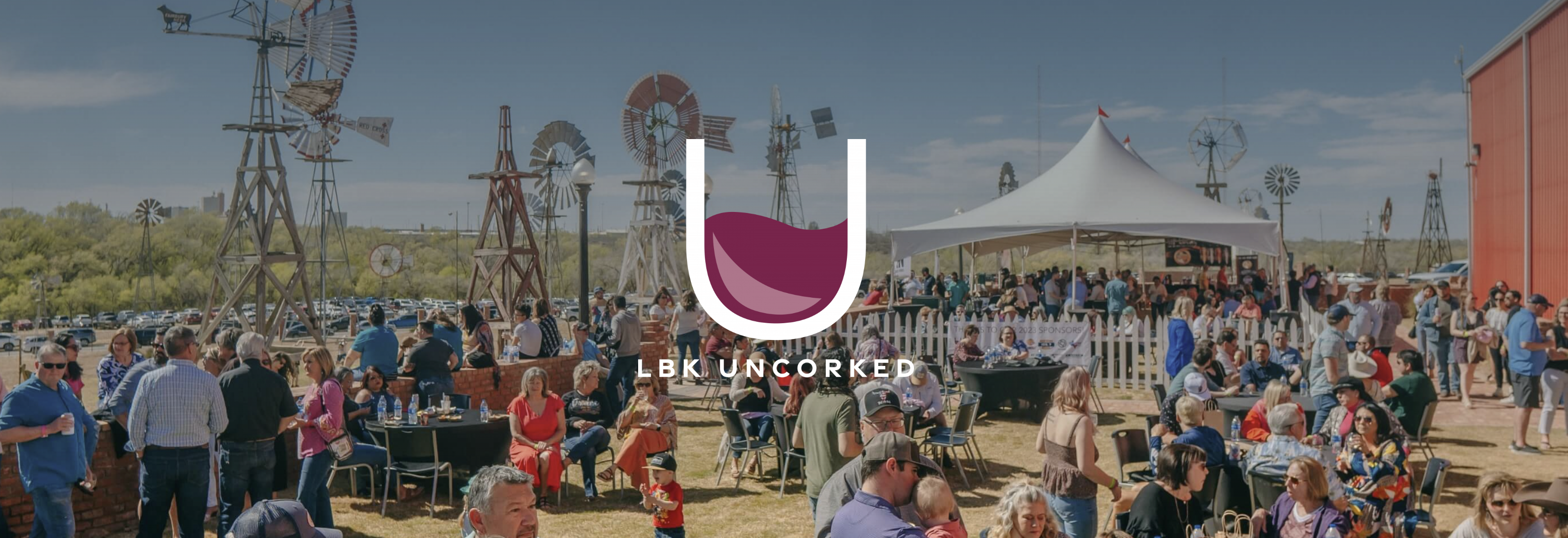 Lubbock Uncorked Logo over a photo of the past event